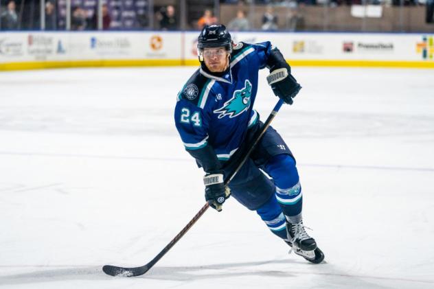 Worcester Railers' Mason Klee on the ice