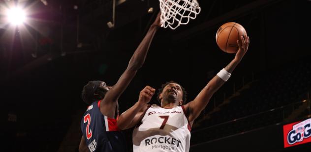 Elijay Hughes of the Cleveland Charge during a layup