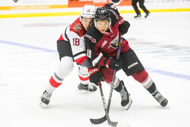 Vancouver Giants right wing Cameron Schmidt vs. the Prince George Cougars