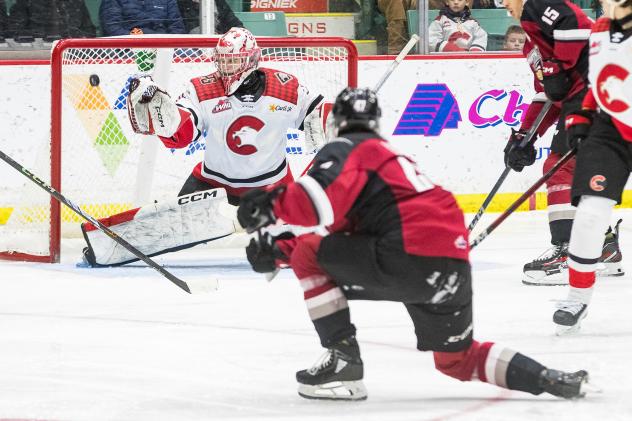 Vancouver Giants shoot against the Prince George Cougars