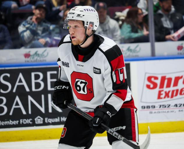 Brady Stonehouse with the Ottawa 67's