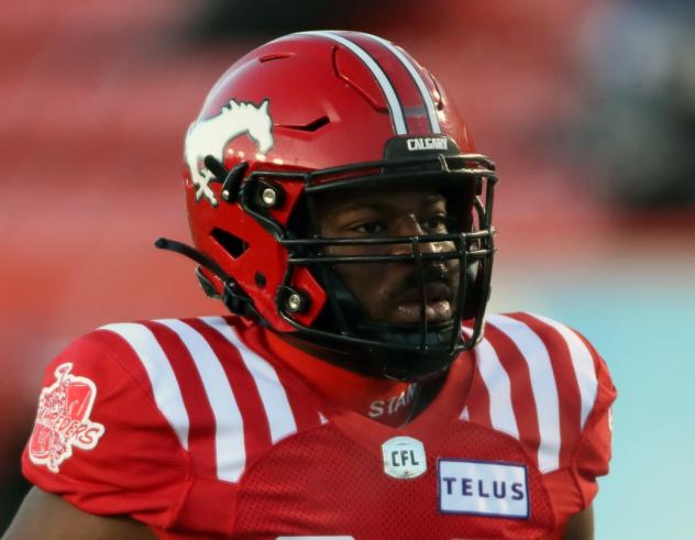 Calgary Stampeders defensive lineman Folarin Orimolade