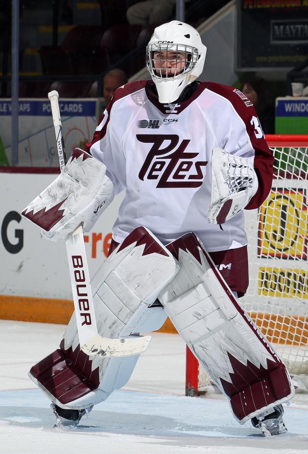 Peterborough Petes goaltender Easton Rye