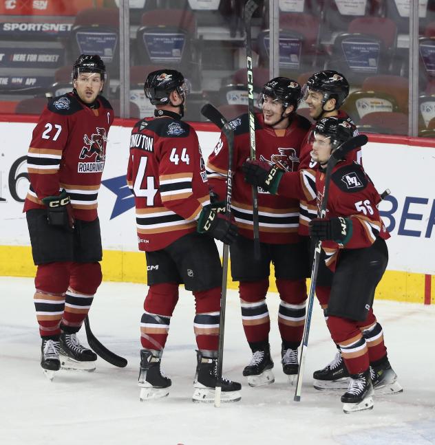 Cameron Hebig nets his second goal of the night for the Tucson Roadrunners