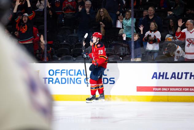 Tucson Roadrunners forward Cameron Hebig at the 2025 AHL All-Star Challenge