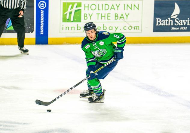 Defender Jake Stevens with the Maine Mariners