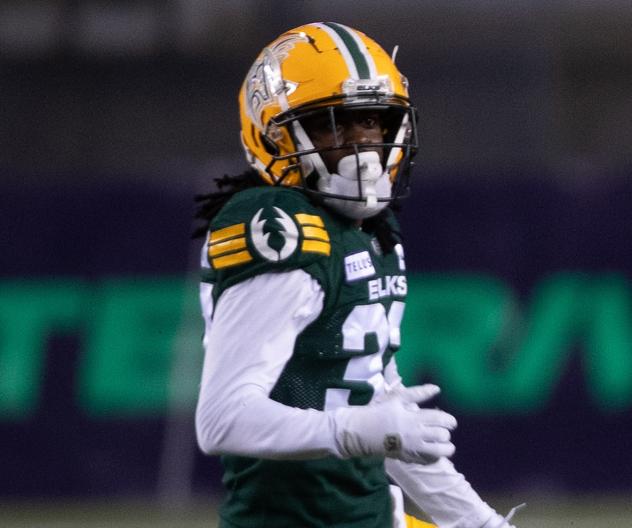 Defensive back Marloshawn Franklin Jr. with the Edmonton Elks