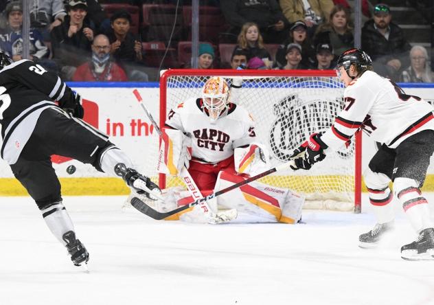 Rapid City Rush's Matt Radomsky and Charles Martin on game night