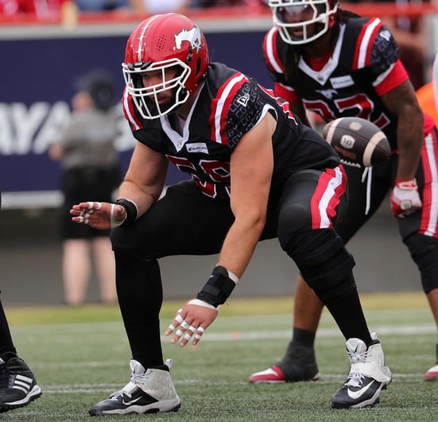 Calgary Stampeders offensive lineman Kyle Saxelid