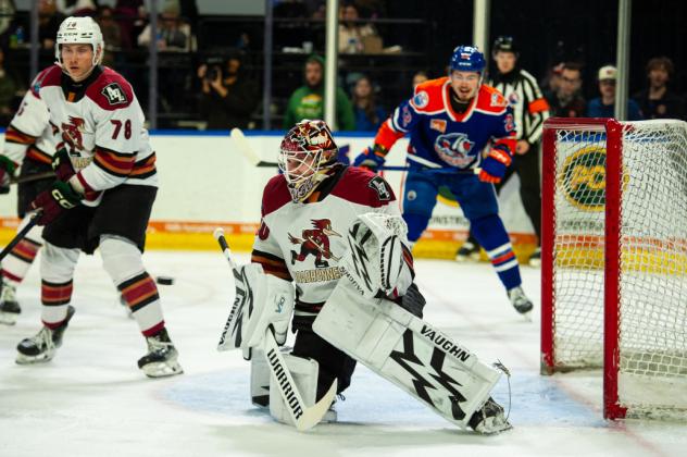 Tucson Roadrunners defend their goal
