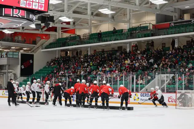 Belleville Senators acknowledge the young fans at open practice