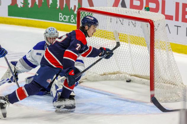 Saginaw Spirit's Blake Barnes in action
