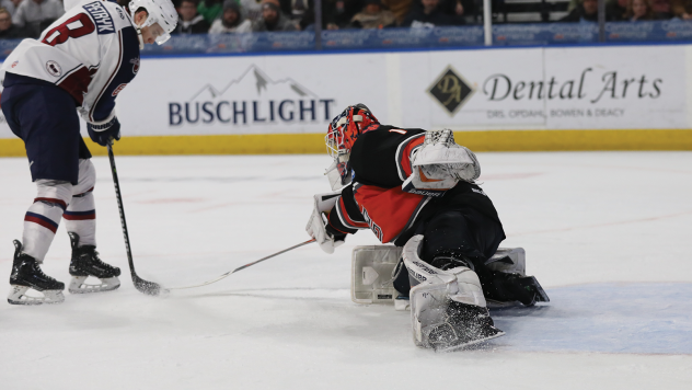 Kansas City Mavericks goaltender Jack LaFontaine