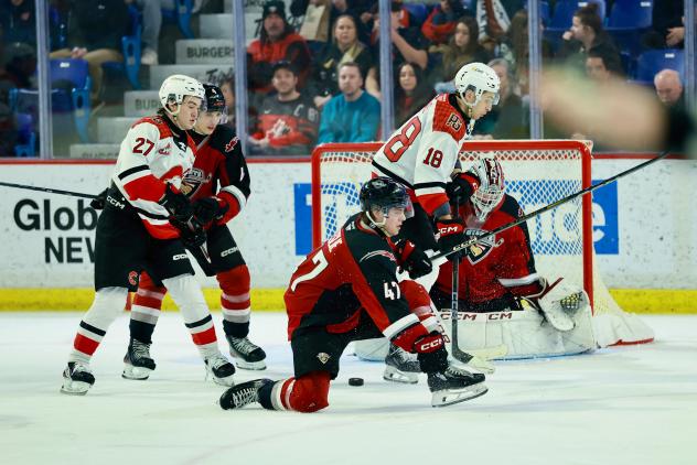 Vancouver Giants goaltender Burke Hood vs. the Prince George Cougars