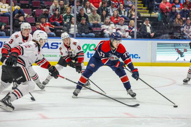 Saginaw Spirit's Michael Misa in action
