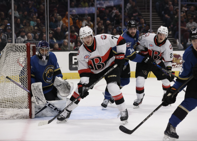 Belleville Senators centre Tristan Ashbrook vs. the Cleveland Monsters