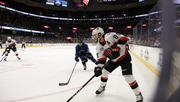 Belleville Senators right wing Sam Gagner vs. the Cleveland Monsters