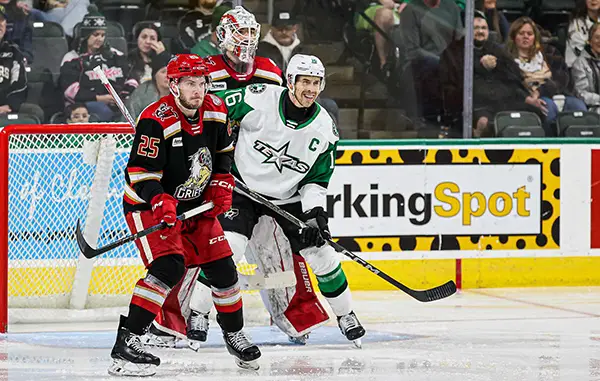 Grand Rapids Griffins defenseman Brogan Rafferty vs. the Texas Stars