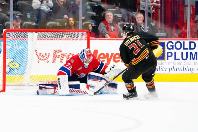 Vancouver Giants centre Adam Titlbach vs. the Spokane Chiefs