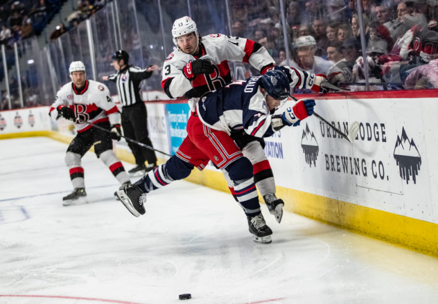 Belleville Senators battle the Hartford Wolf Pack