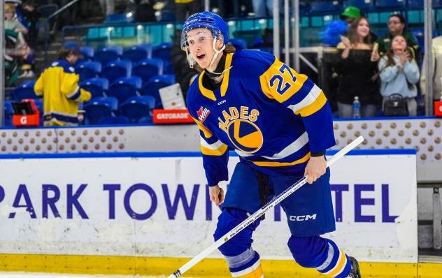 Saskatoon Blades forward Hunter Laing