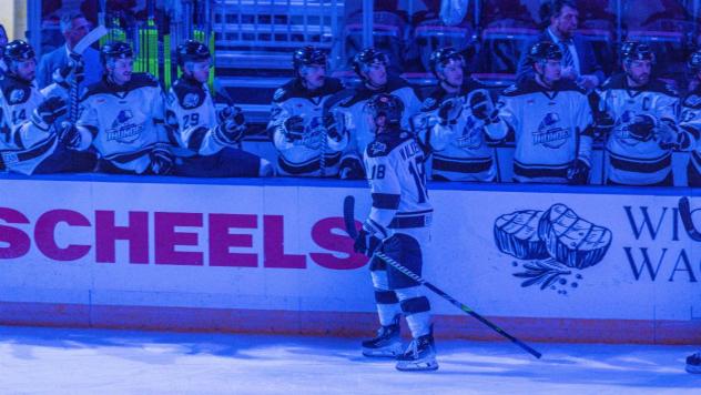Wichita Thunder forward Kobe Walker along the bench