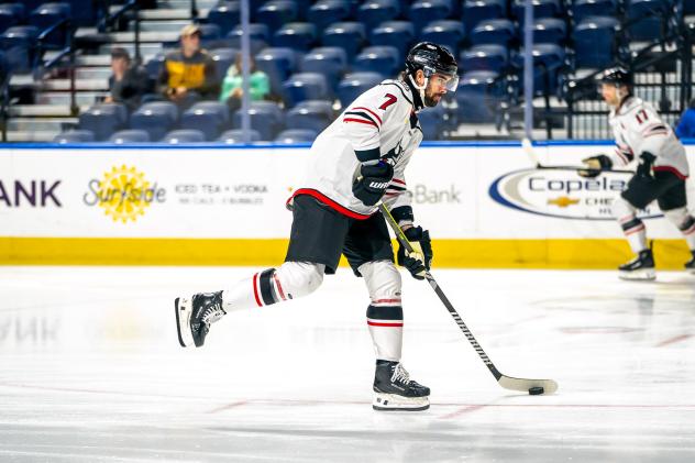 Defender Adrien Bisson with the Adirondack Thunder