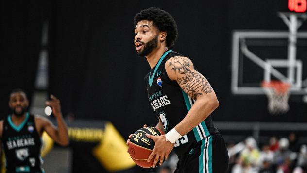 Forward David Muenkat with the Winnipeg Sea Bears