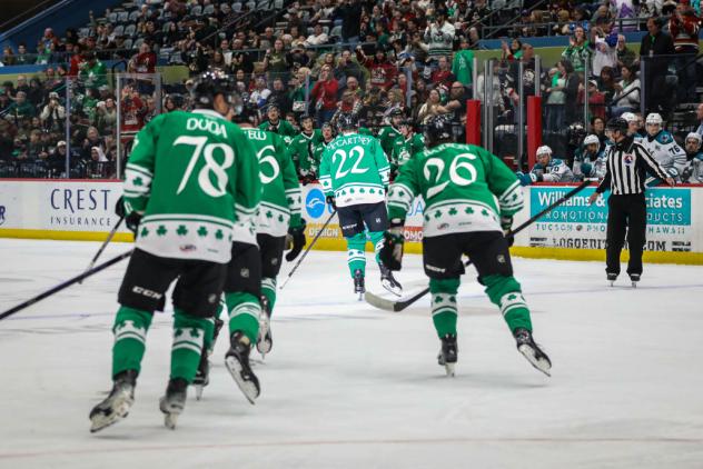 Tucson Roadrunners hit the ice in St. Patrick's Day jerseys