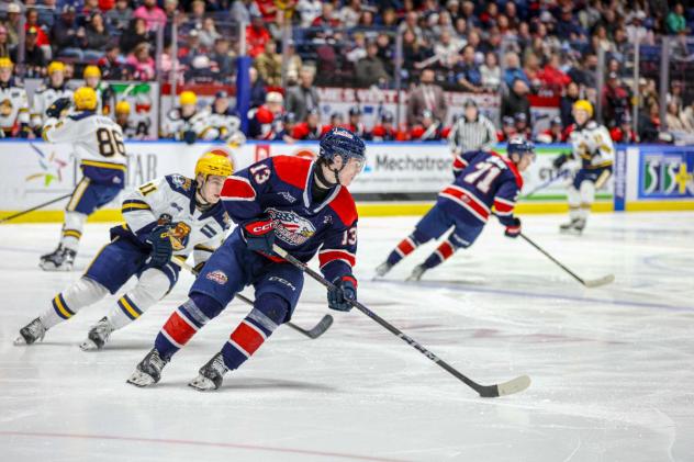 Saginaw Spirit's Carson Harmer in action