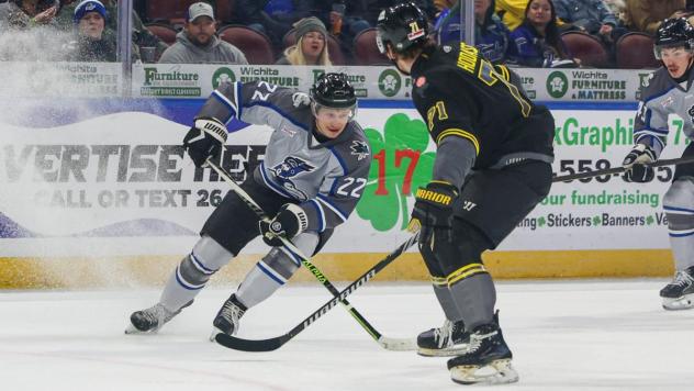 Wichita Thunder forward Michal Stinil vs. the Iowa Heartlanders