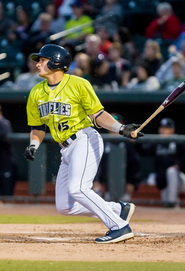 Catcher Hayden Senger with the Columbia Fireflies