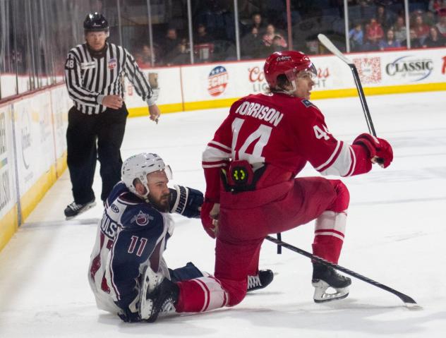 Allen Americans center Brad Morrison vs. the Tulsa Oilers