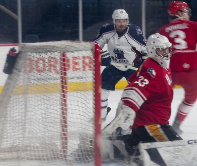 Allen Americans goaltender Luke Richardson vs. the Tulsa Oilers