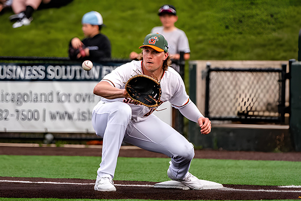 First baseman Matthew Warkentin with the Joliet Slammers