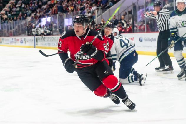 Adirondack Thunder's Shaw Boomhower in action