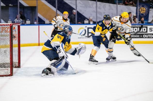 Wheeling Nailers put pressure on Norfolk Admirals goaltender Thomas Milic