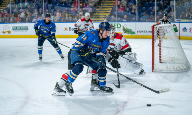 Springfield Thunderbirds' Zach Dean on the ice