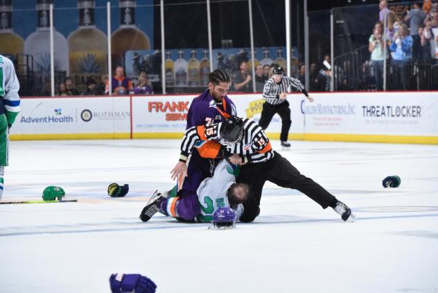 Orlando Solar Bears fight the Florida Everblades