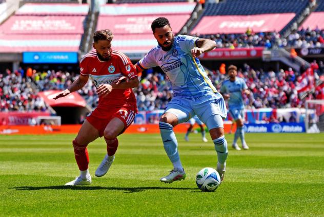 Atlanta United defender Derrick Williams with possession vs. Chicago Fire FC