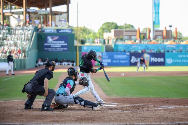 Greensboro Grasshoppers infielder Keiner Delgado at bat