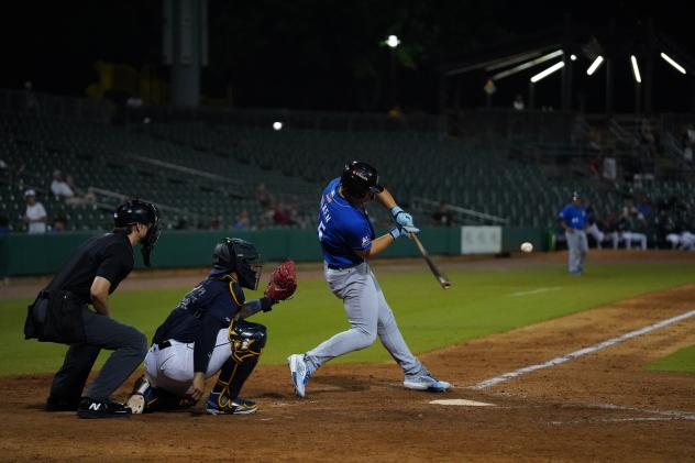 Brock Wilken at bat for the Biloxi Shuckers