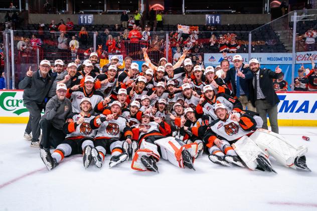 Medicine Hat Tigers celebrate win