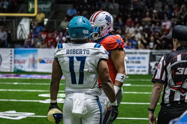 Massachusetts Pirates running back Dominic Roberto vs. the Northern Arizona Wranglers