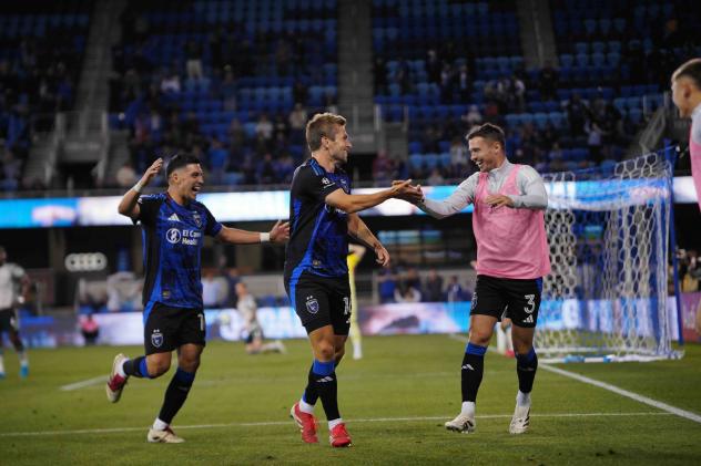 San Jose Earthquakes celebrate during their U.S. Open Cup Quarterfinal win
