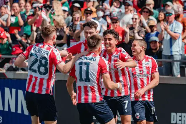 Atlético Ottawa gathers after a goal