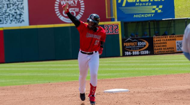 Hickory Crawdads outfielder Pablo Guerrero