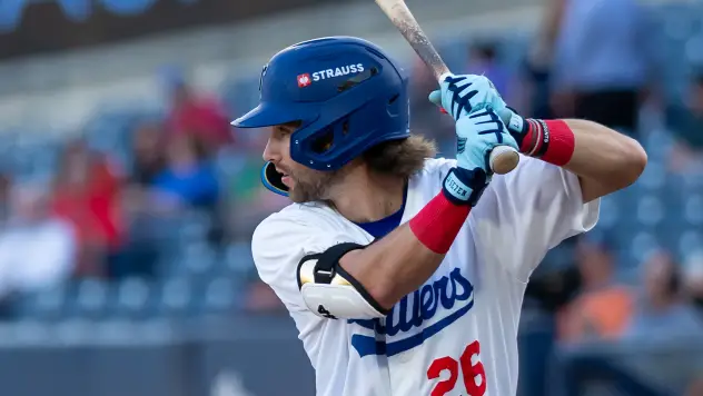 Kole Myers at bat for the Tulsa Drillers