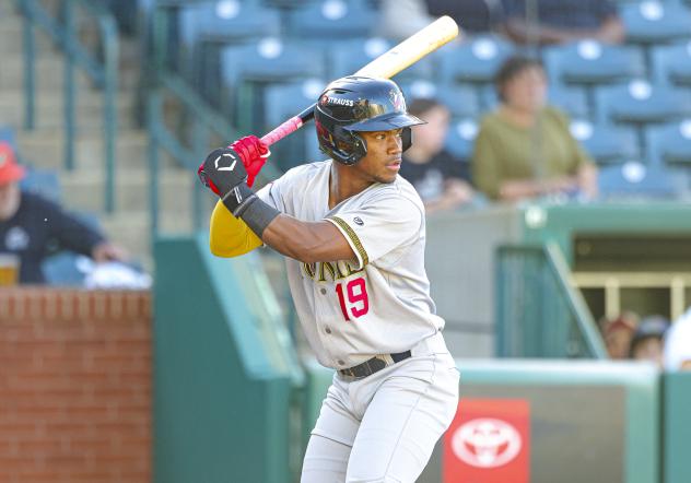 Rome Emperors shortstop Lizandro Espinoza at bat