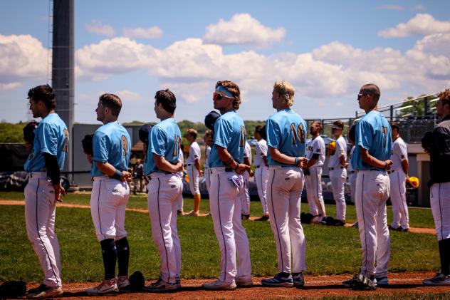 Fond du Lac Dock Spiders Stand for the National Anthem